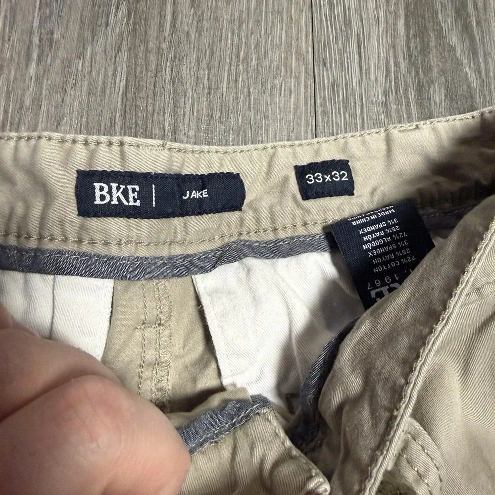 BKE Pants Mens 33x30 Beige Jake Straight Chino Stretch Casual Khakis Comfort